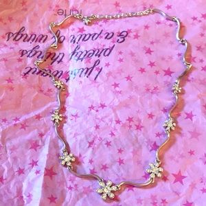 Nolan Miller silver flower necklace (15”)